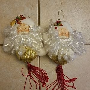 Set of 2 Santa ornaments with tassel
